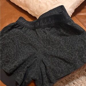 lululemon athletica Black Patterned Women's Athletic Shorts